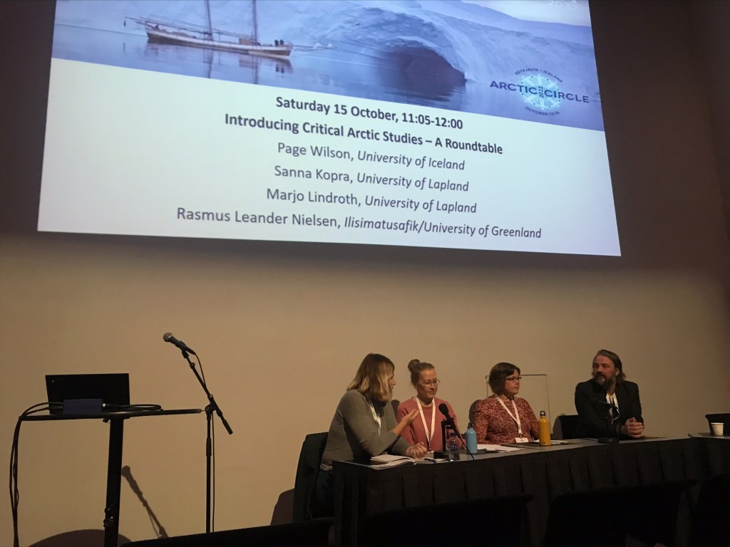 The Critical Arctic Studies panel discussing at the Arctic Circle Assembly